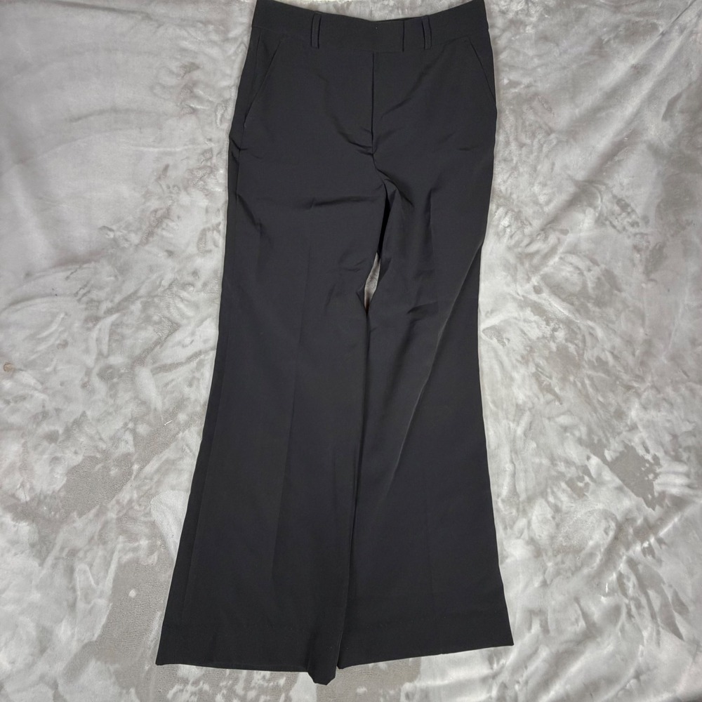 White House Black Market WHBM Luna Wide Leg Trousers Black Dress Pants Size 8